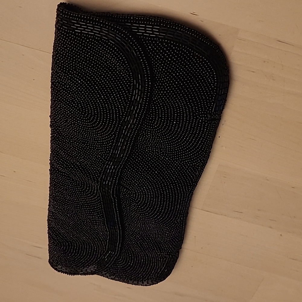 EUC VTG 50s Miles Hand Beaded Black Clutch Style Formal Purse